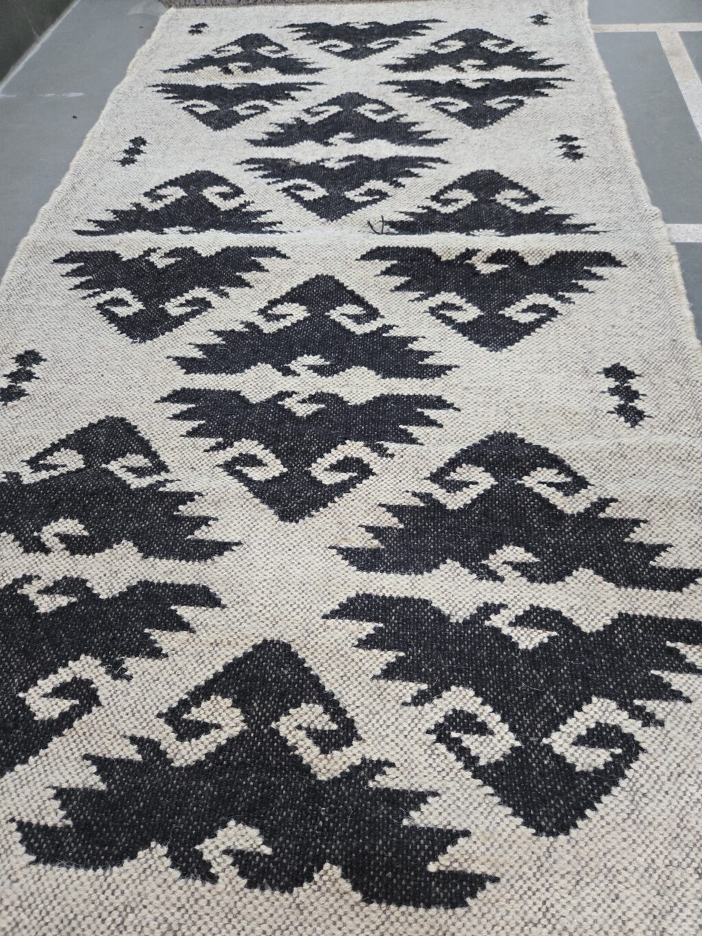 Aztec inspired Indian kilim rug.jpg