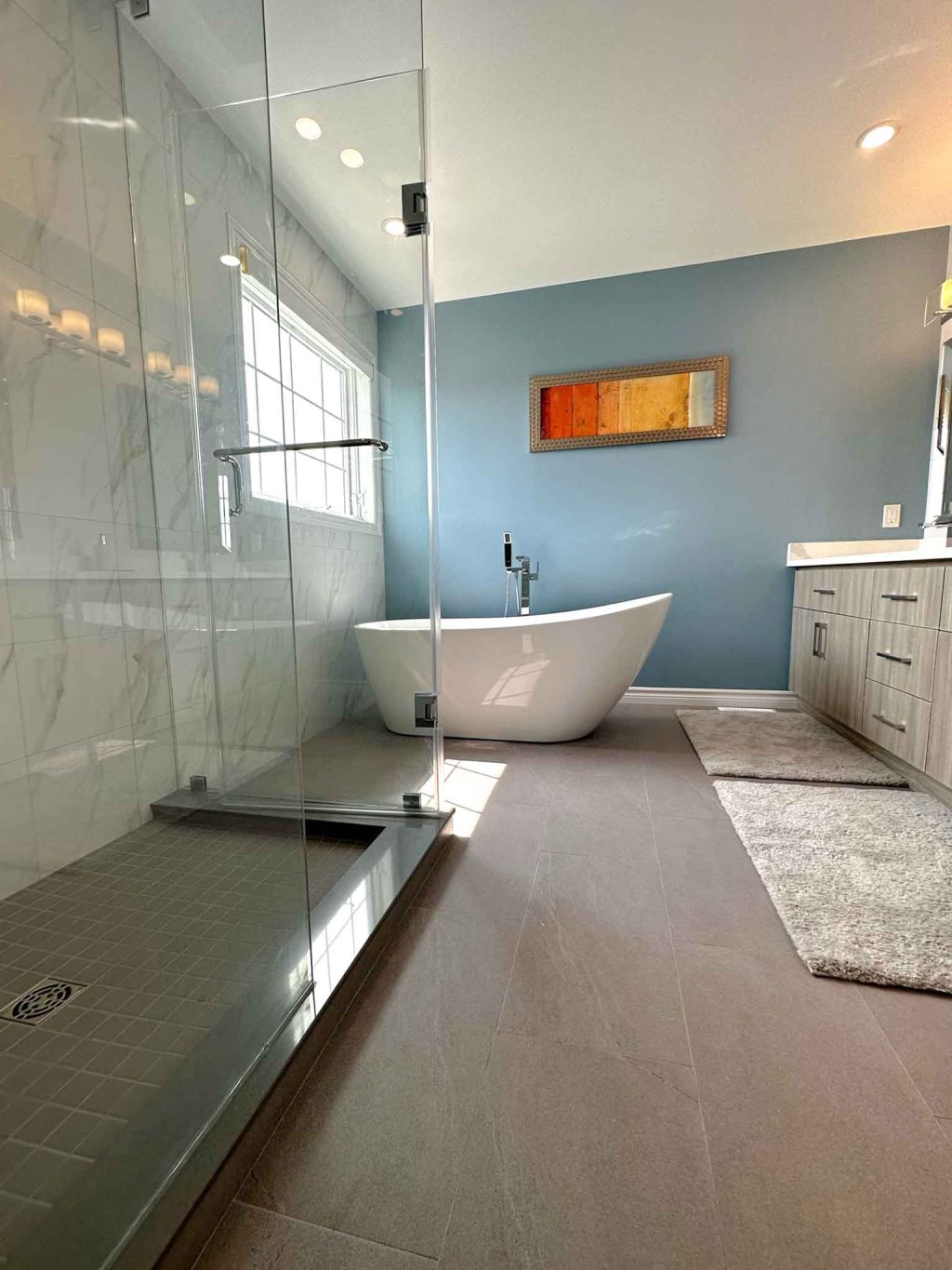 Custom shower in the 4-pc. bathroom.jpg