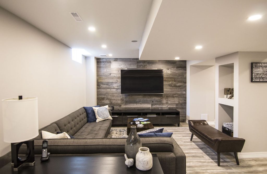 Basement Renovation TV Built in