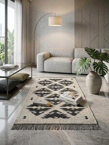 Handwoven Indian rug black white.jpg